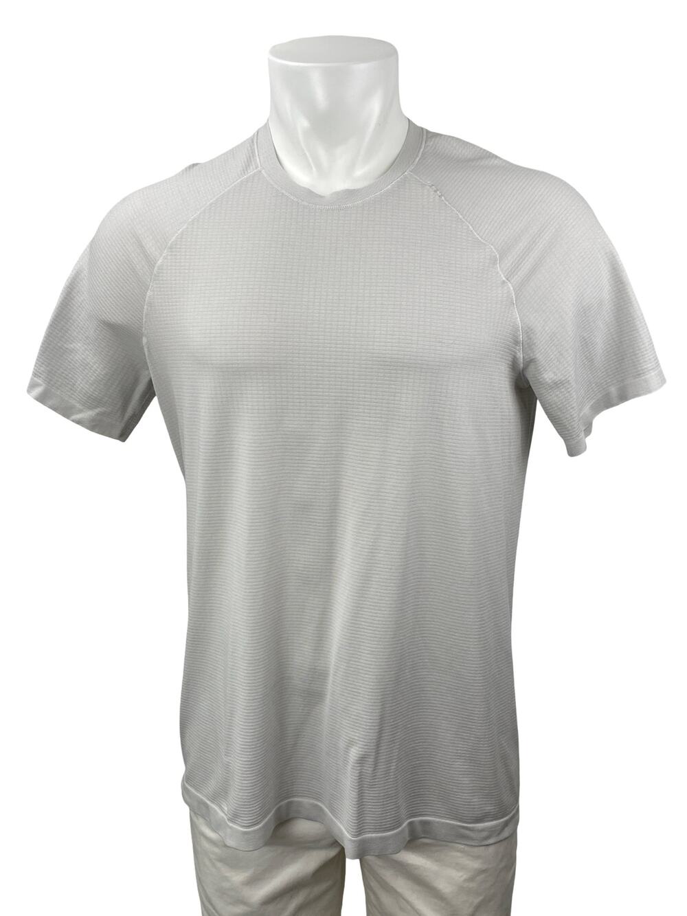 Lululemon Mens Gray Short Sleeve Crew Neck Workout Athletic T Shirt Tee Top L/XL